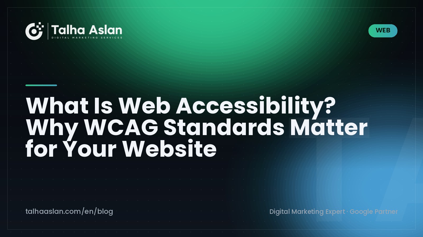What Is Web Accessibility? Why WCAG Standards Matter for Your Website | Talha Aslan Blog