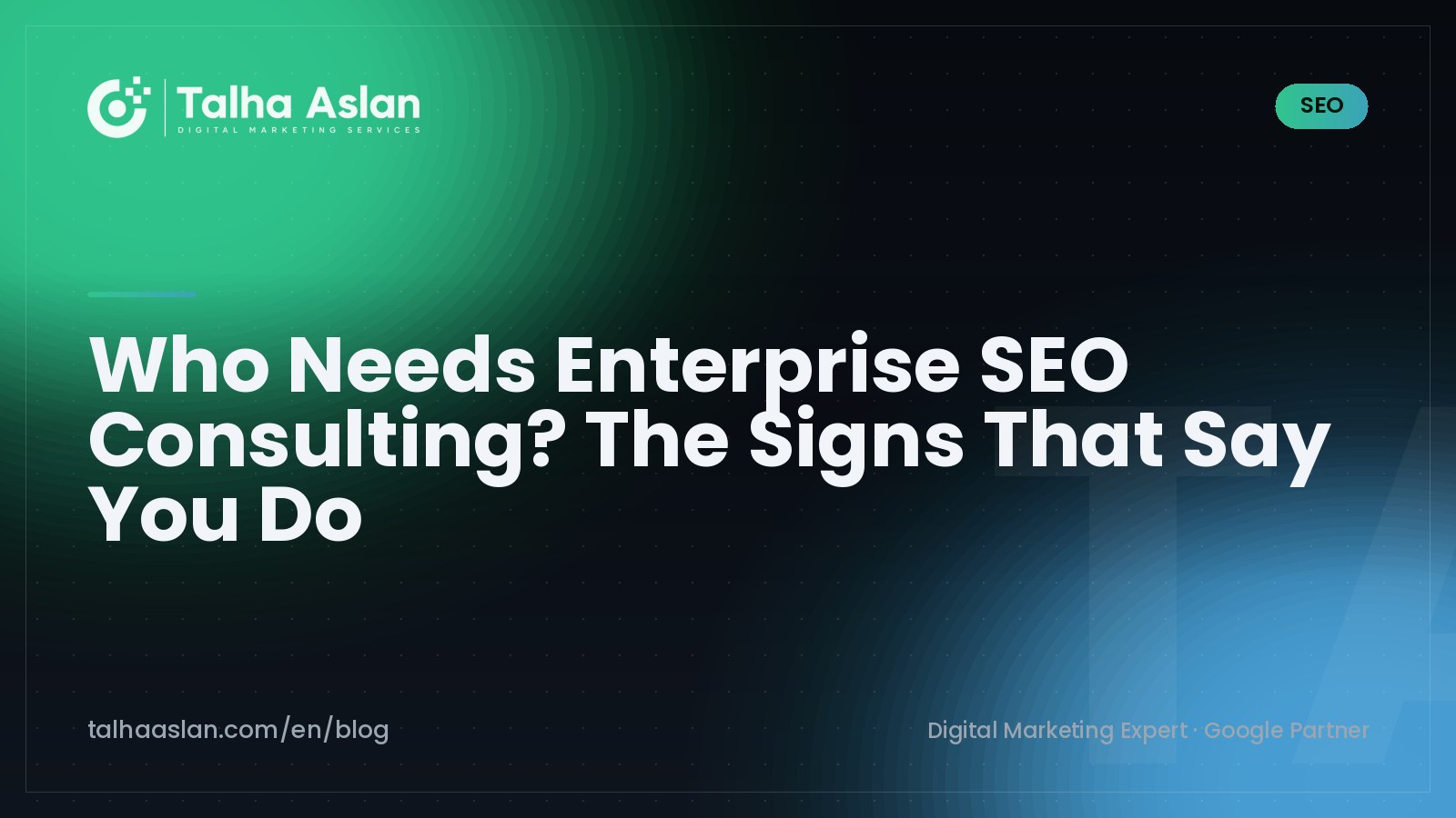 Who Needs Enterprise SEO Consulting? The Signs That Say You Do | Talha Aslan Blog